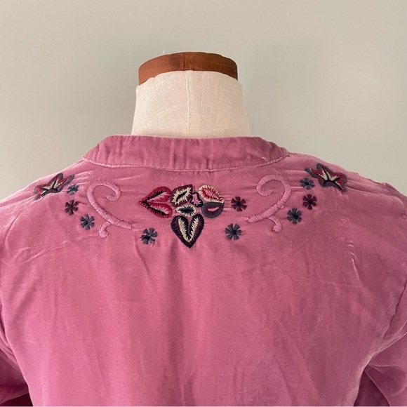 Soft Surroundings Pink Lumanaira Velvet Top XS NWT Boho oversized - Picture 5 of 8